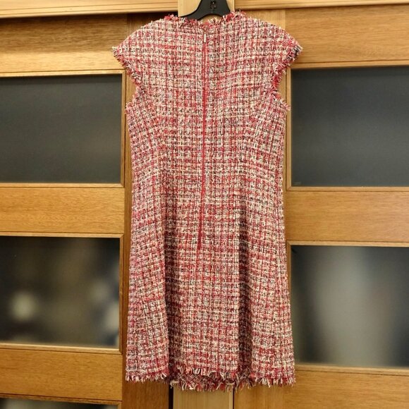 KATE SPADE~TEXTURED TWEED DRESS~Knee Length Short Sleeveless Pink SIZE 6 - Picture 3 of 5